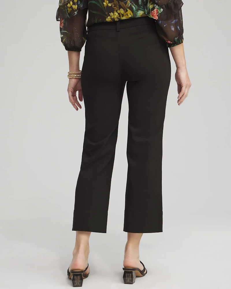 Trapunto Wide Leg Cropped Pants