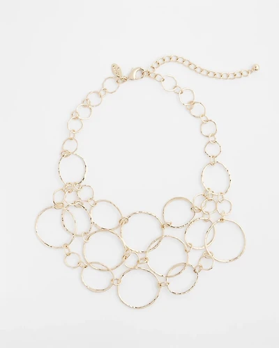 Short Goldtone Multi-Strand Link Necklace