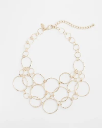 Short Goldtone Multi-Strand Link Necklace