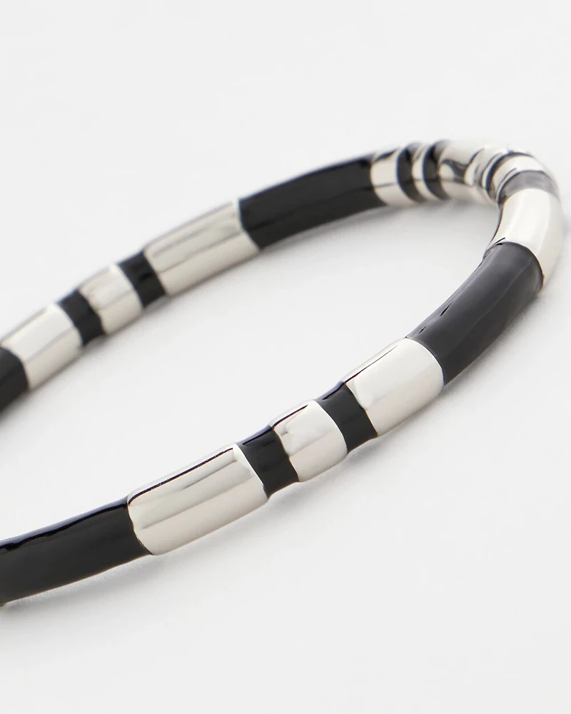 Black Enamel Hinge Bangle