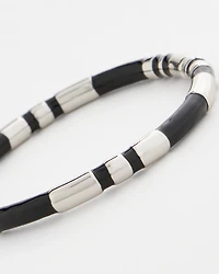 Black Enamel Hinge Bangle