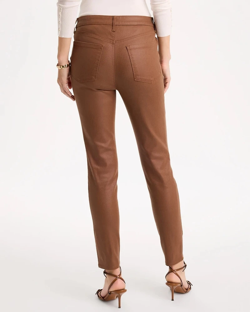 Coated Skinny Ankle Jeans
