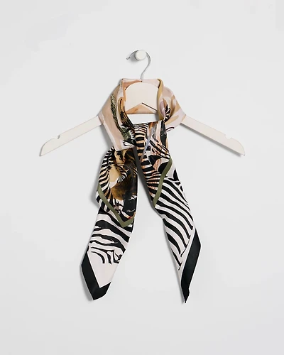 Artisanal Animal Print Square Scarf