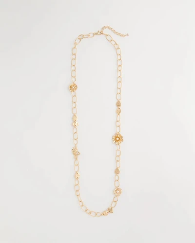 Flower Long Single-Strand Necklace