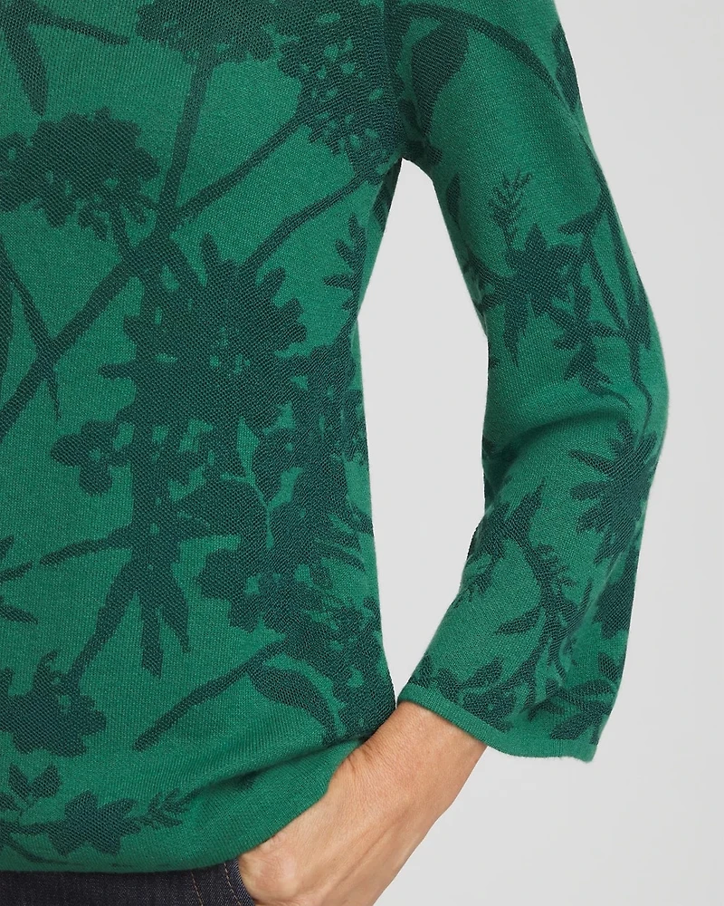Jacquard Mock Neck Long Sleeve Sweater