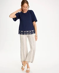 Linen Crochet Tee