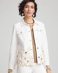 Floral Cutout Denim Jacket