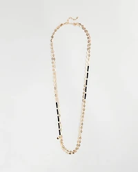 Black Gold Long Single-Strand Necklace
