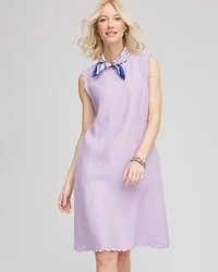 Sleeveless Scalloped Trim Dress