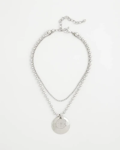 Short Silver Ball Chain Pendant