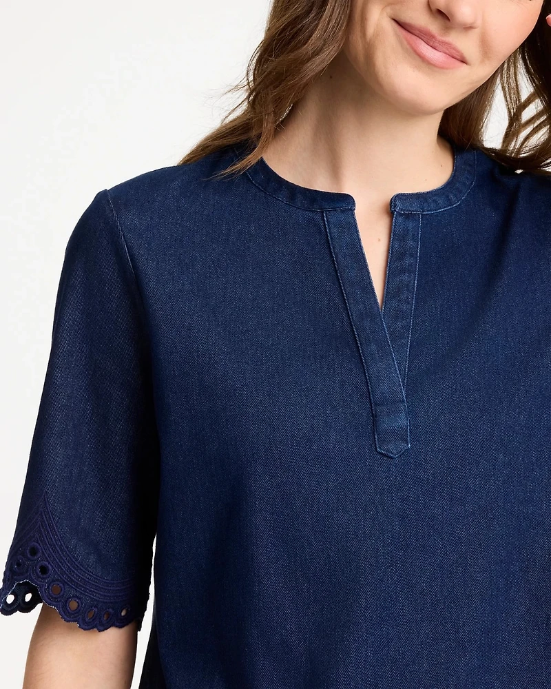 Embroidered Cotton-Blend Tunic