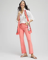 Girlfriend Fray Hem Kick Flare Jeans