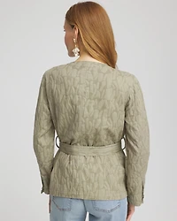 Jacquard Gauze Belted Field Jacket
