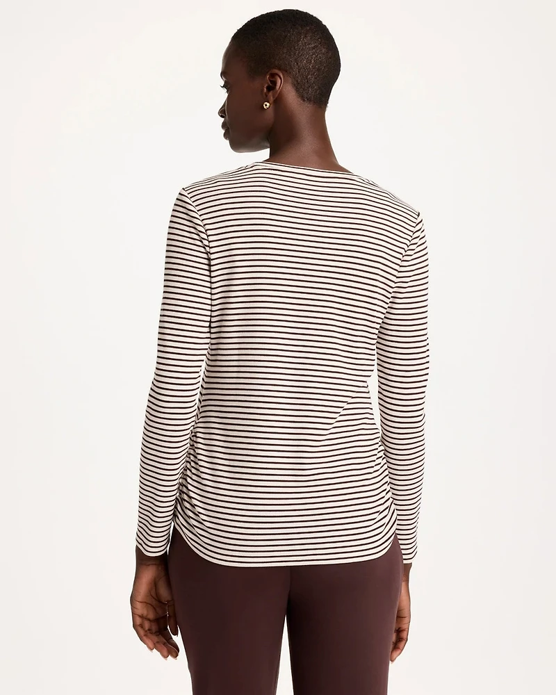 Zenergy® Knit Striped Ribbed Pullover