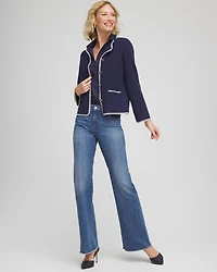 Blanket Stitch Crewneck Cardigan