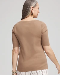 Pima Cotton Bateau-Neck Tee