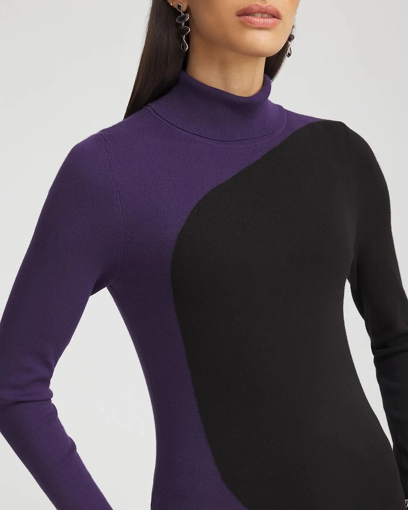 ECOVERO™ Colorblock Turtleneck Sweater