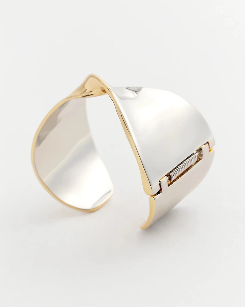 Mixed Metal Silver Cuff Bracelet