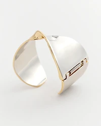 Mixed Metal Silver Cuff Bracelet