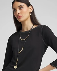 Convertible Gold Tone Y-Necklace