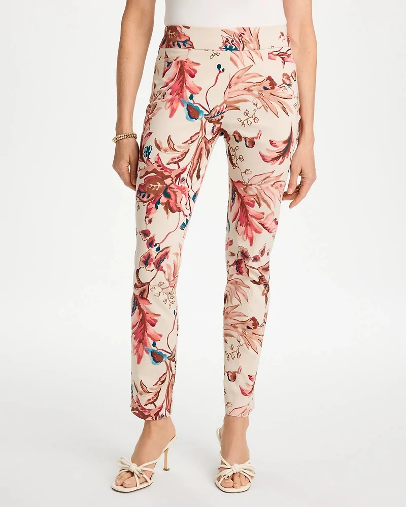 Printed Brigitte™ Slim Pull-On Ankle Pants
