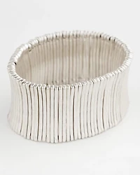 Silver Pave Slice Bracelet