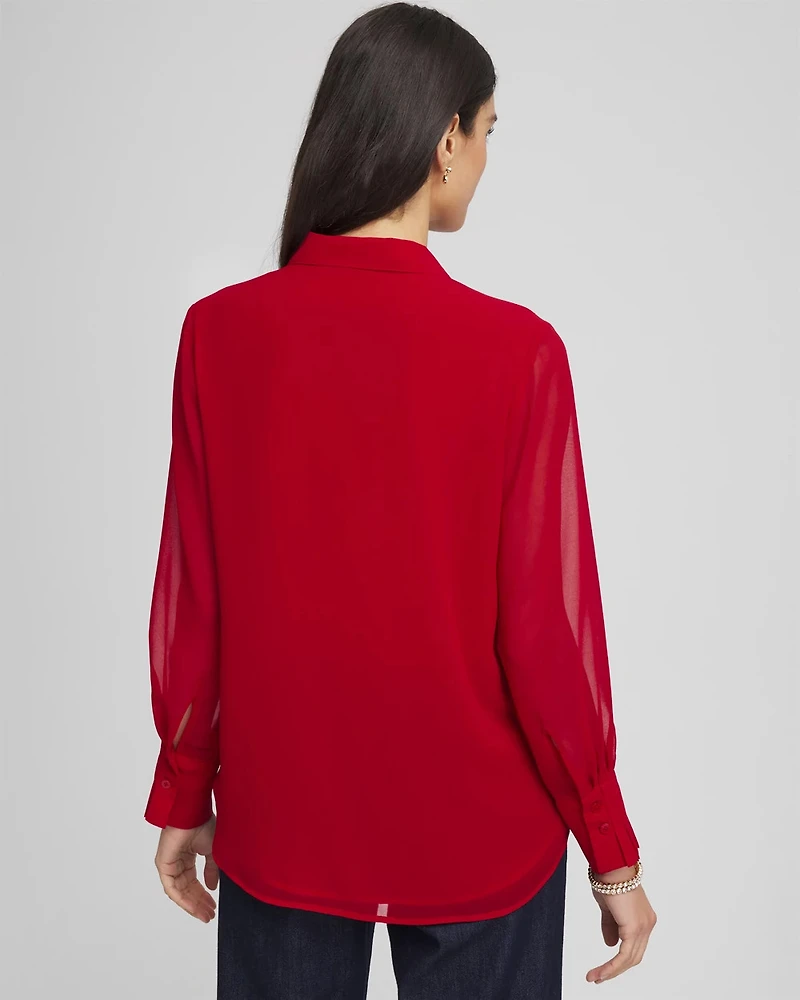 Pintuck Georgette Tunic