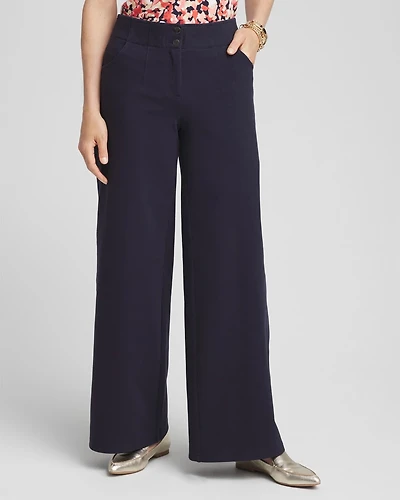 Cotton Stretch Wide Leg Pants