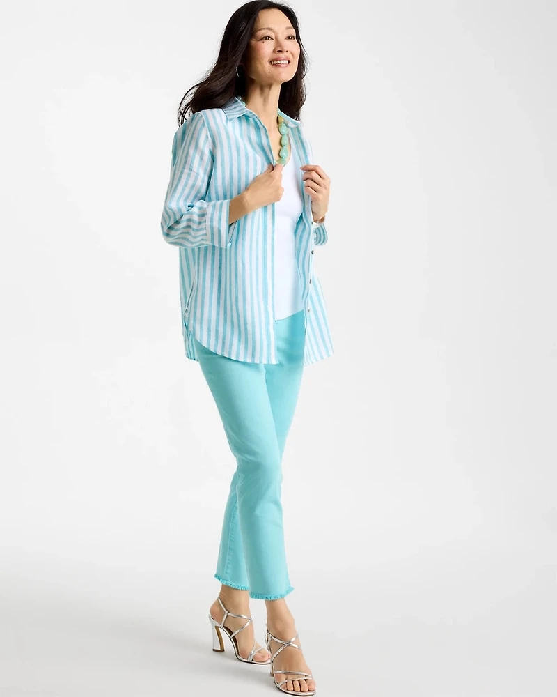No Iron™ Linen Striped Shirt