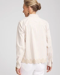 No Iron™ Scalloped-Hem Shirt