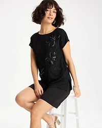 Linen Embellished Sequin Tunic