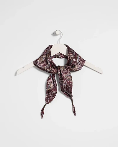 Satin Triangle Beaded-Tassel Scarf