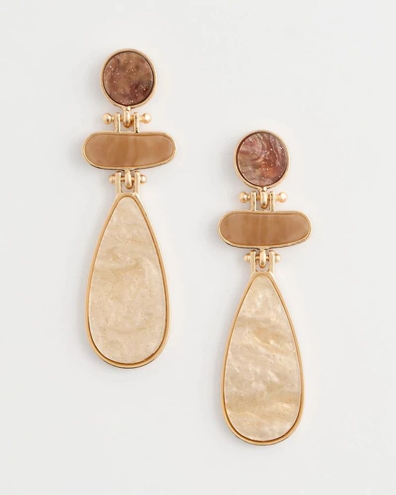 Two-Tone Pearlescent Drop Earrings