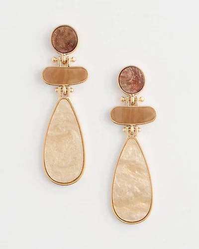 Two-Tone Pearlescent Drop Earrings