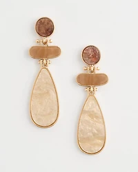 Two-Tone Pearlescent Drop Earrings