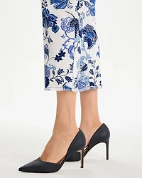 Printed Relaxed Boyfriend Chino Fray Crop Pants