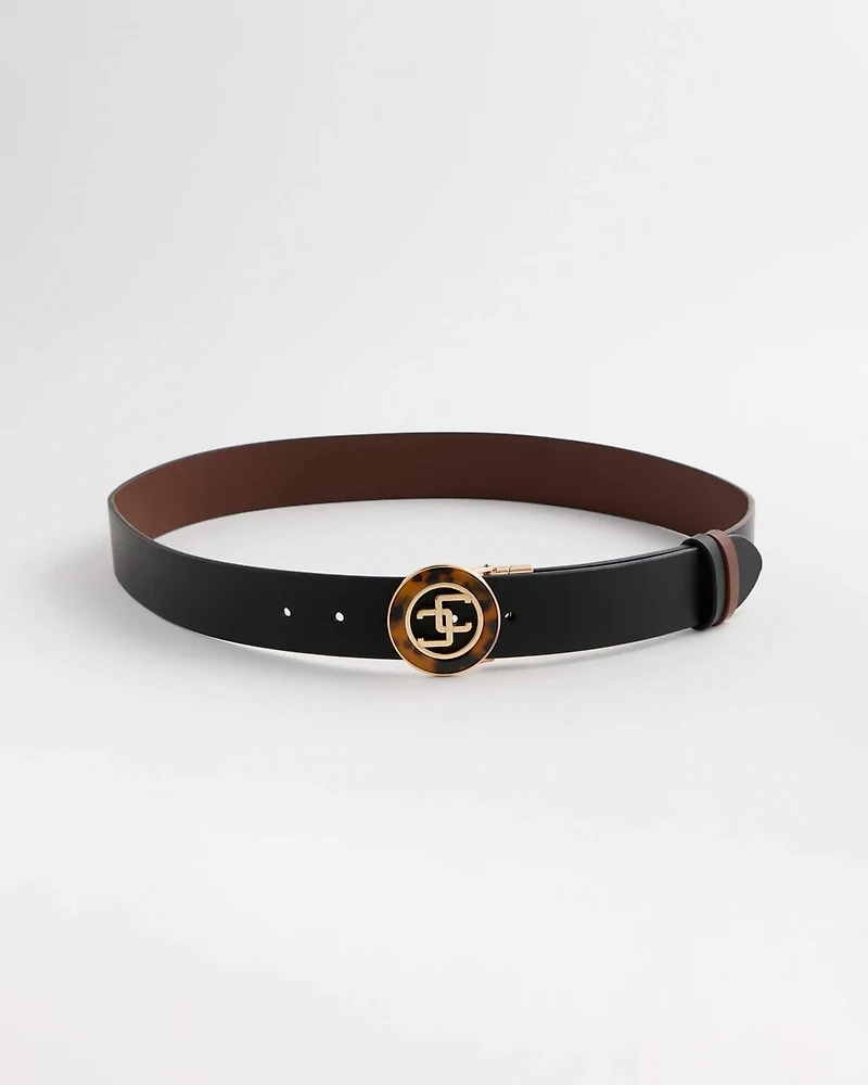 Reversible Tortoise Buckle Trouser Belt