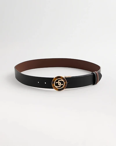 Reversible Tortoise Buckle Trouser Belt