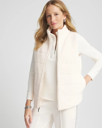Zenergy® Luxe Ribbed-Knit Puffer Vest
