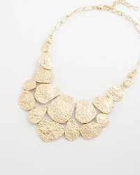 Molten Goldtone Bib Necklace