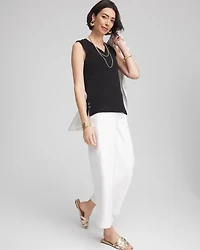 Sleeveless V-Neck Button Tank