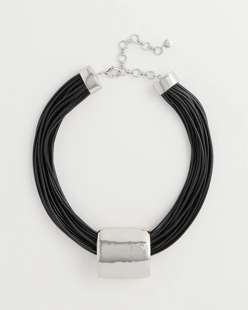 Short Reversible Pendant Corded Necklace