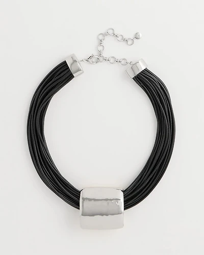 Short Reversible Pendant Corded Necklace