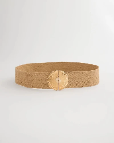 Golden Fan Buckle Stretch Belt