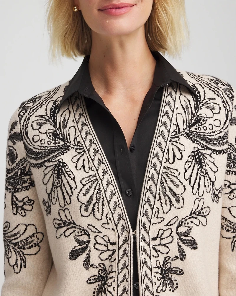 Jacquard Cotton-Blend Cardigan