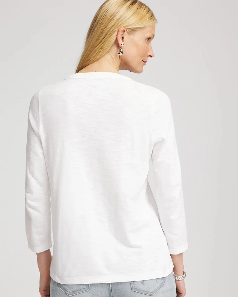 Slub Splitneck Button Tee