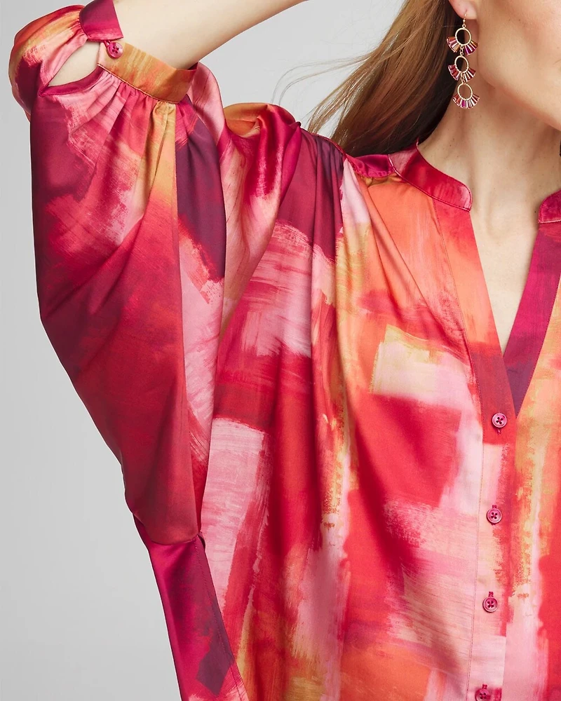 Satin Dolman Sleeve Shirt