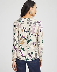 Floral V-Neck Pullover Sweater