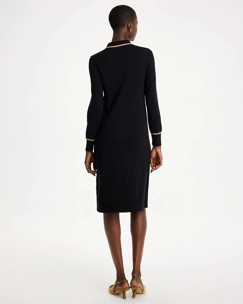 Whipstitch Knit Sweater Dress