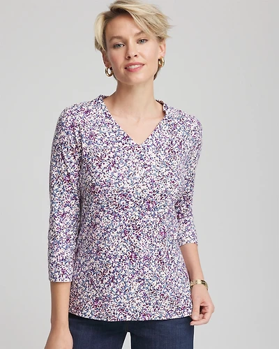 Printed Pima 3/4 Sleeve Tee